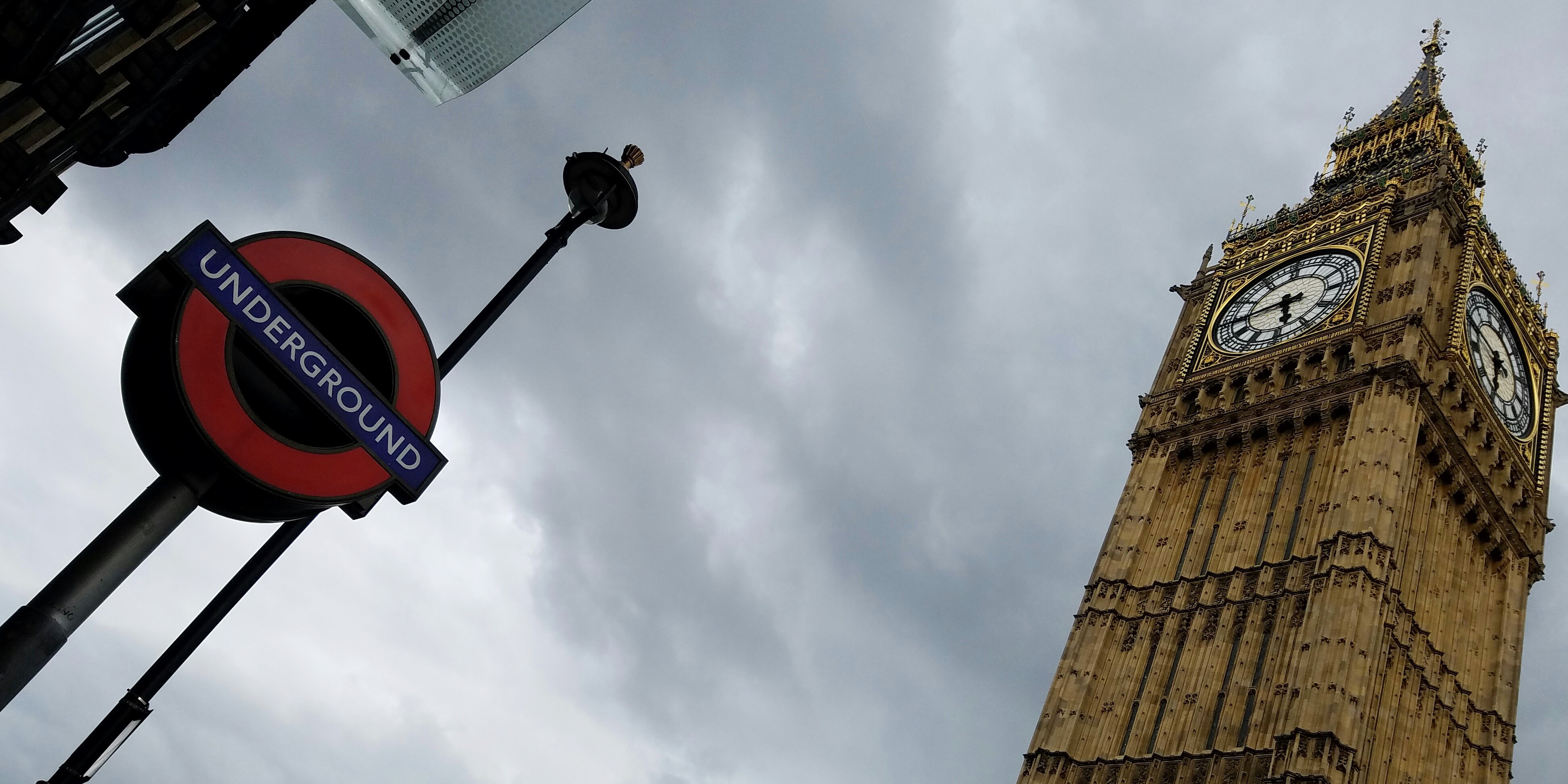 Big Ben and London Underground Sign