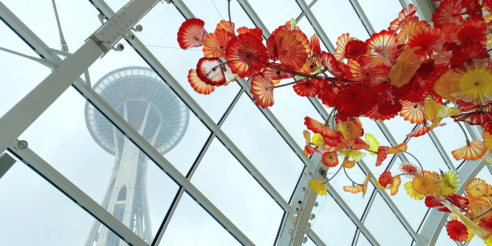 View of Space Needle and Glass Sculpture